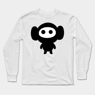 Kawaii Ninja Monkey Emoticon Long Sleeve T-Shirt